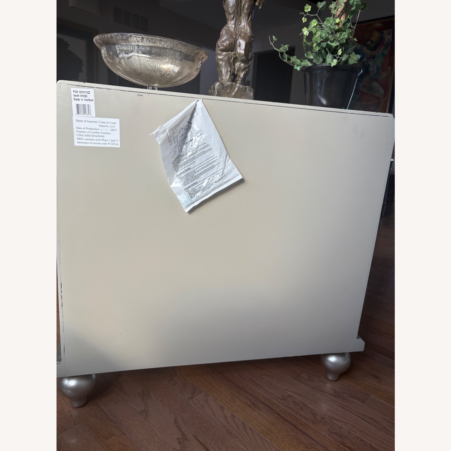 Wayfair Champagne Silver Shagreen Accent Chest - image-5