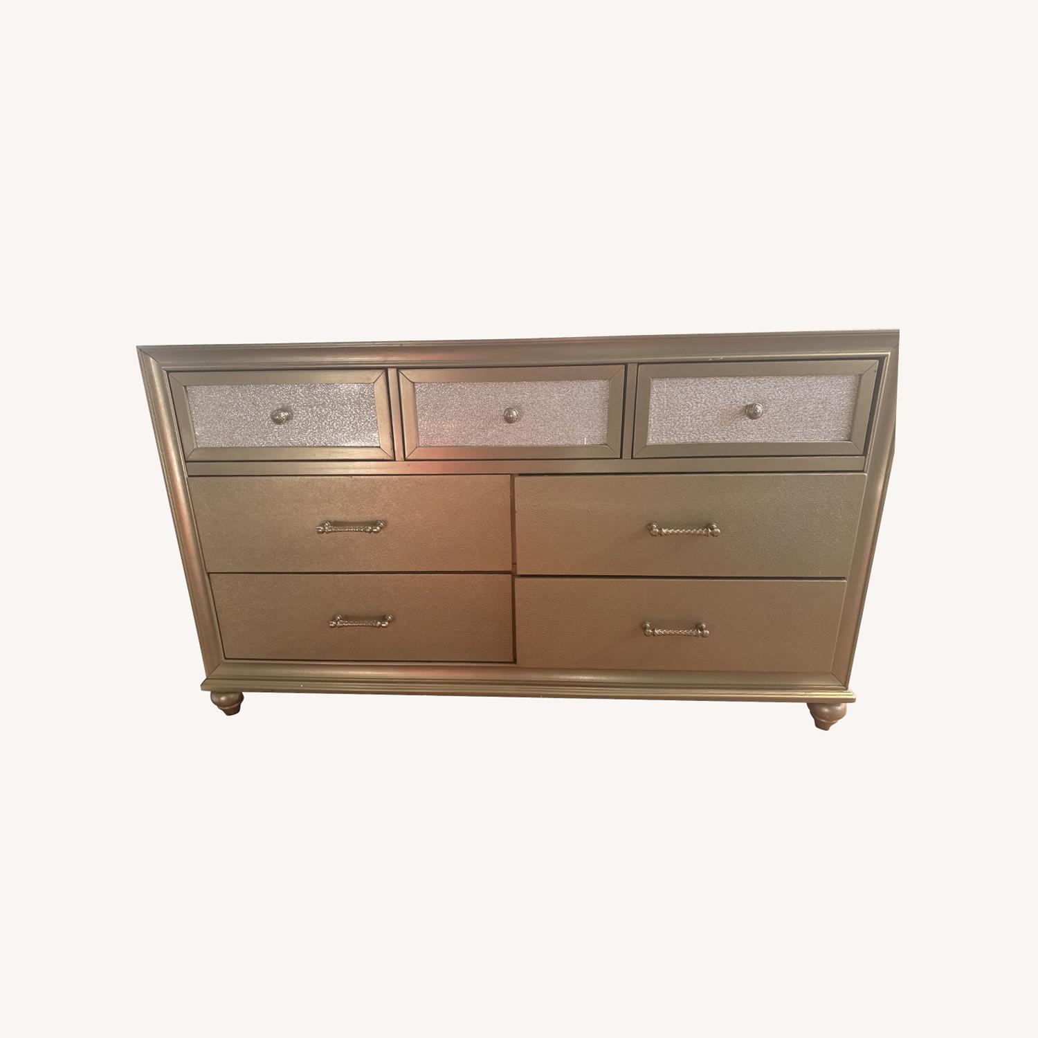 CrownMark Furniture 2018 Gold Wood Dresser - image-0