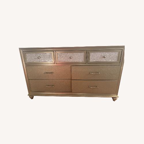 Used CrownMark Furniture 2018 Gold Wood Dresser for sale on AptDeco