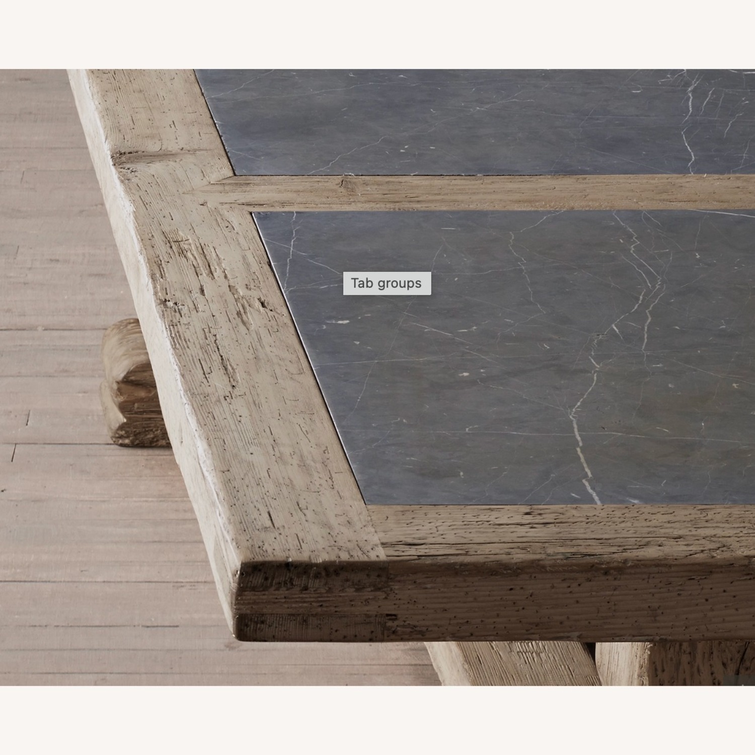  Restoration Hardaware Wood & Bluestone  Dining Room Table - image-4