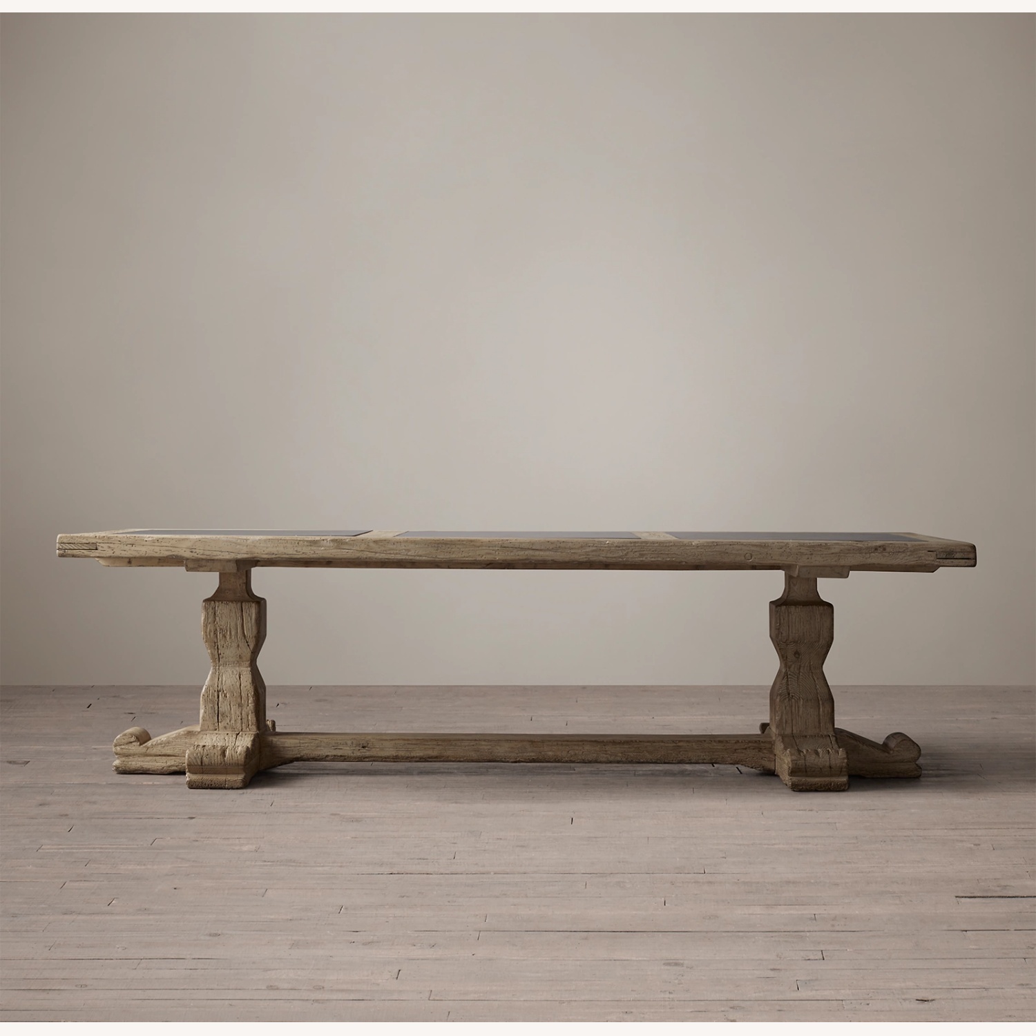  Restoration Hardaware Wood & Bluestone  Dining Room Table - image-0