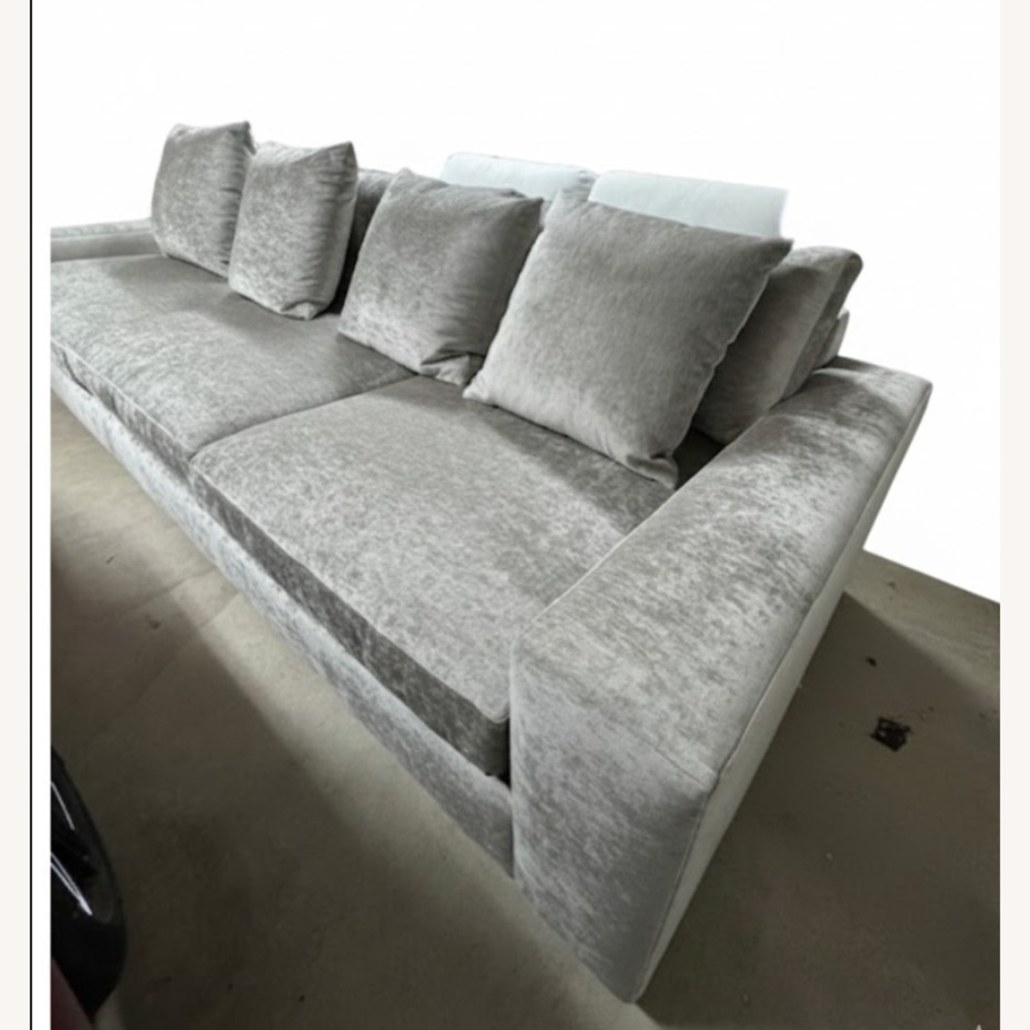 Century GreatRoom XLong Taupe Velvet Sofa - image-2