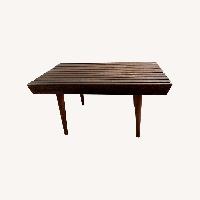 Mid Century Modern oak Slat Bench Coffee Table