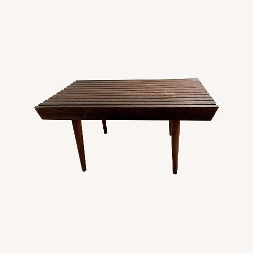 Used Mid Century Modern oak Slat Bench Coffee Table for sale on AptDeco