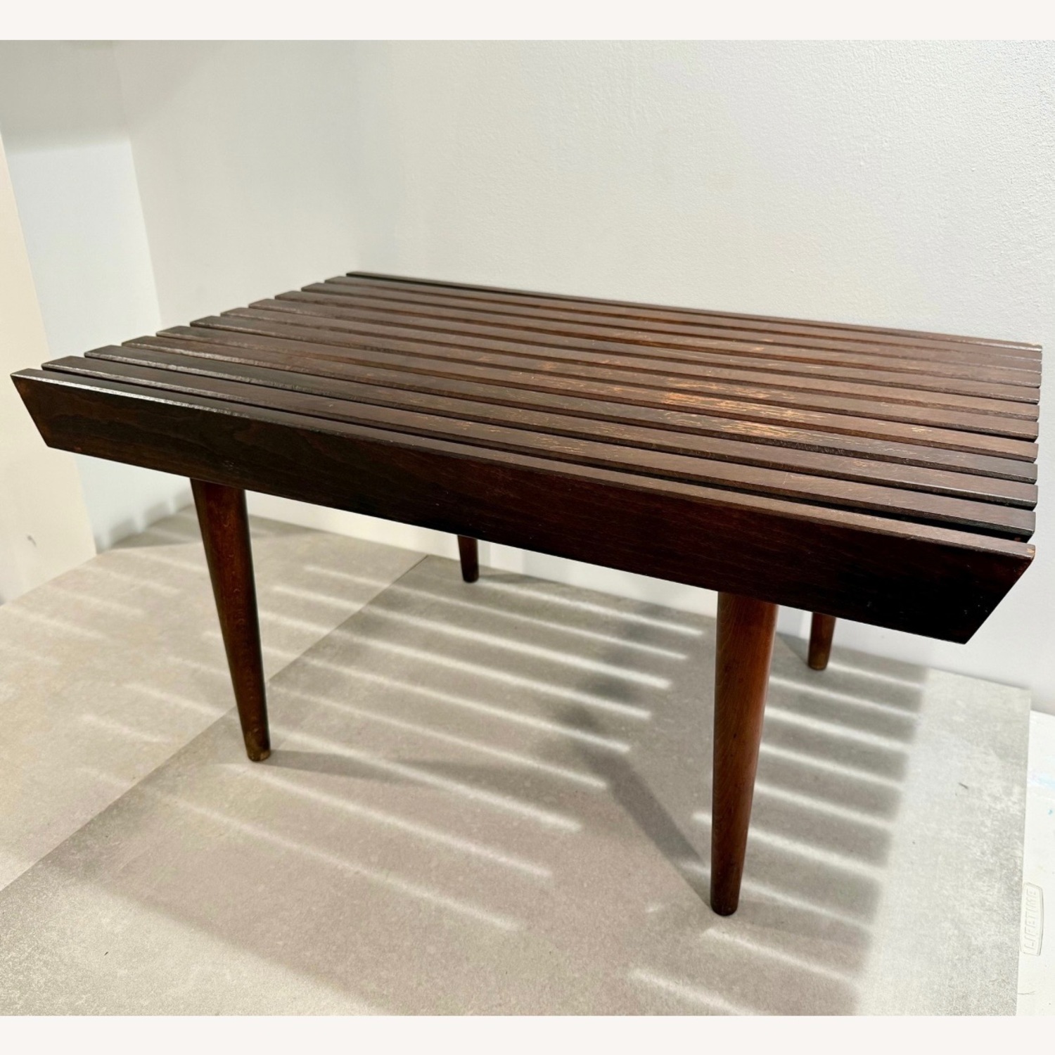 Mid Century Modern oak Slat Bench Coffee Table - image-4
