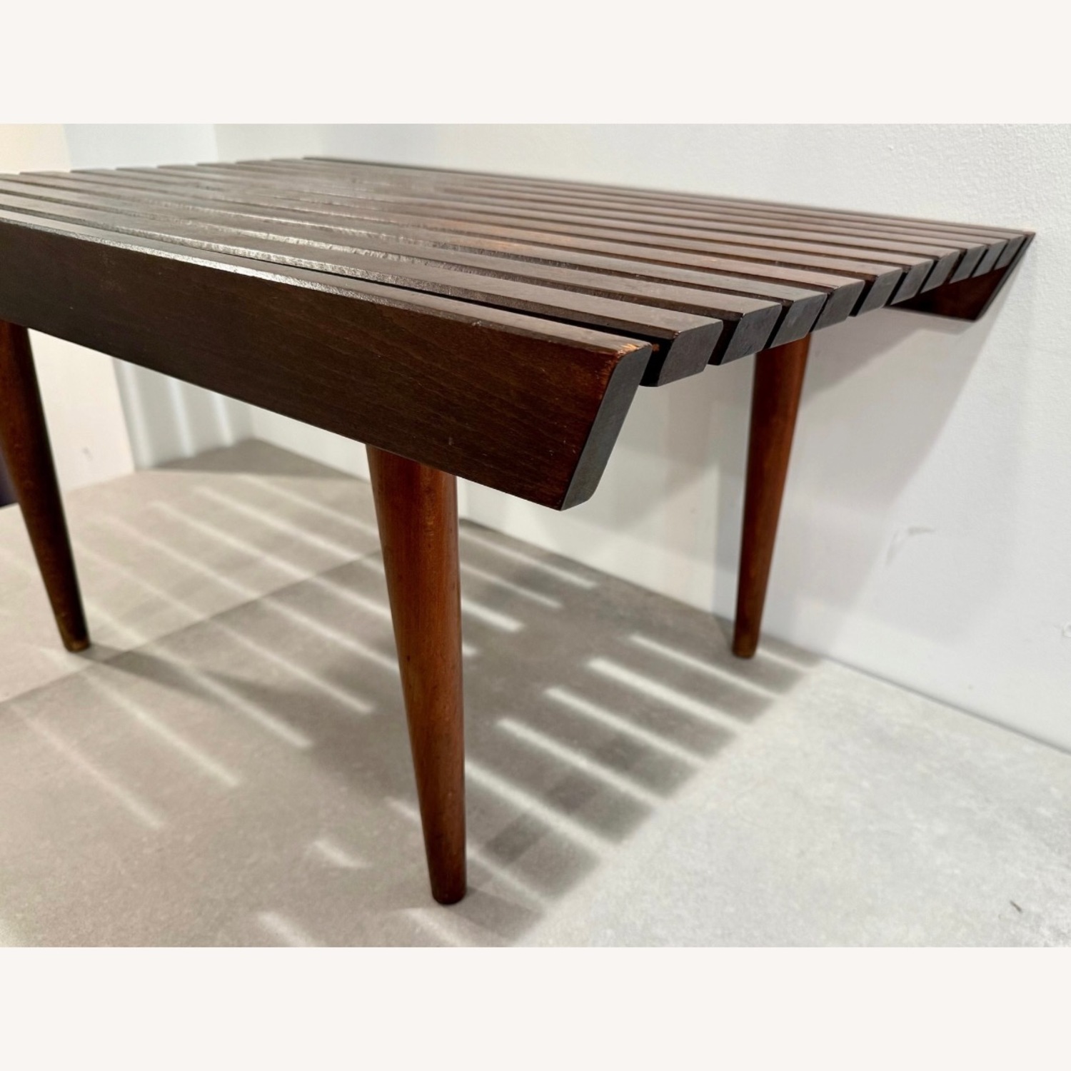Mid Century Modern oak Slat Bench Coffee Table - image-3
