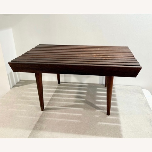 Used Mid Century Modern oak Slat Bench Coffee Table for sale on AptDeco
