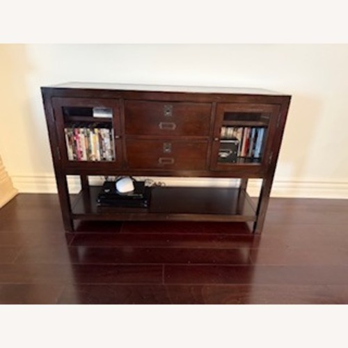 Used Pottery Barn Rhys Media Console Table for sale on AptDeco
