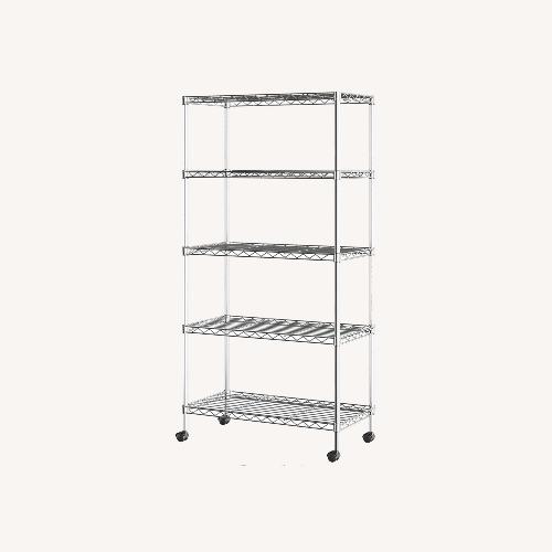 Used Seville Classics 5-Tier Wire Shelving with Wheels for sale on AptDeco