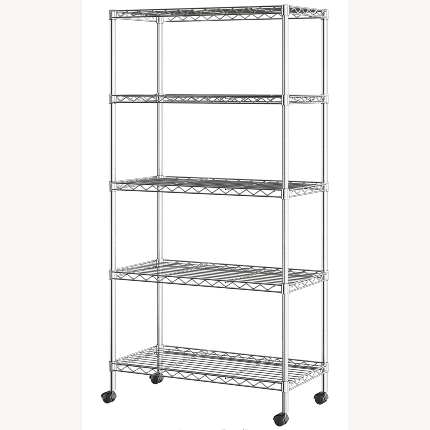Seville Classics 5-Tier Wire Shelving with Wheels - image-1
