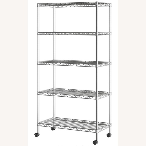 Used Seville Classics 5-Tier Wire Shelving with Wheels for sale on AptDeco