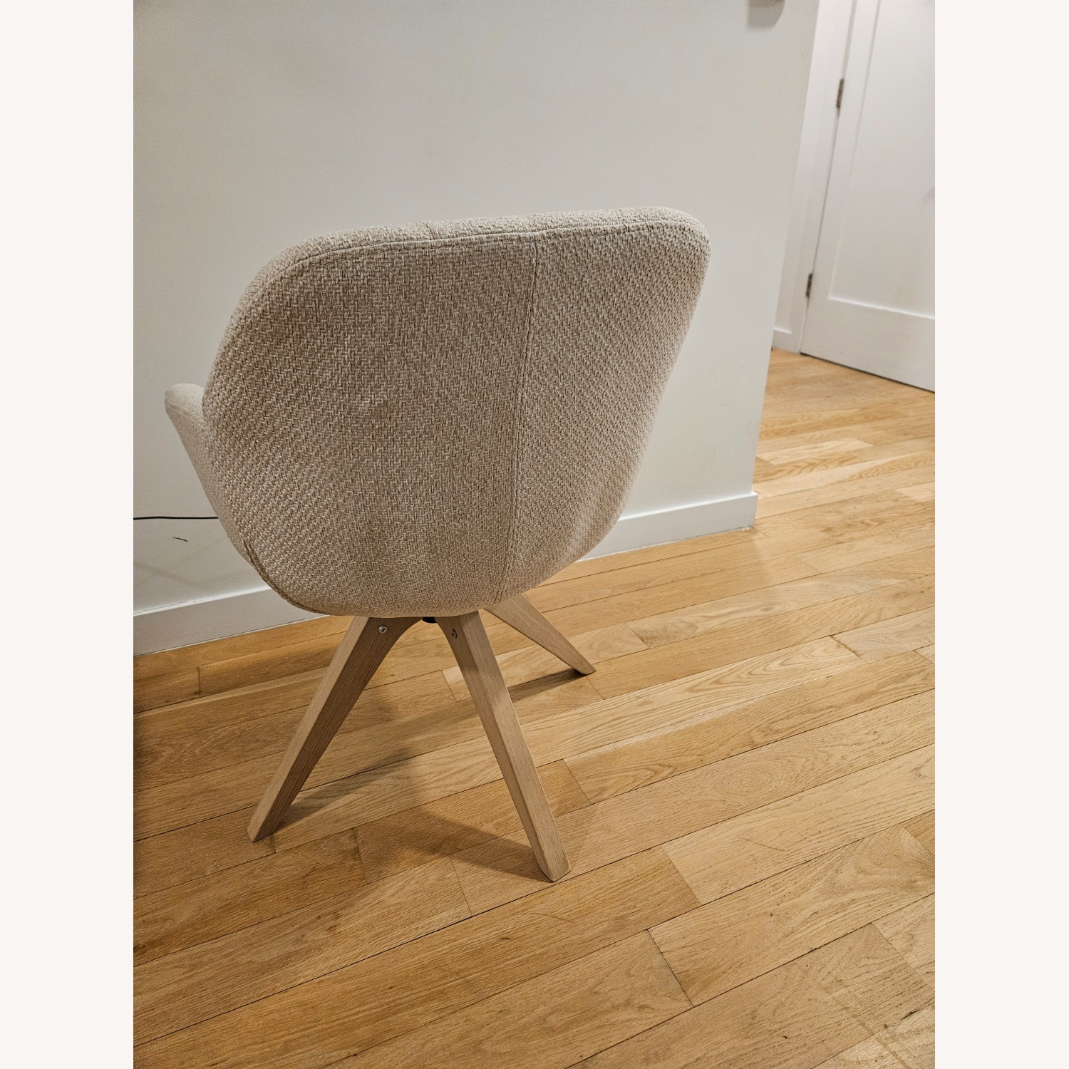 White Fabric Office Chair - image-4