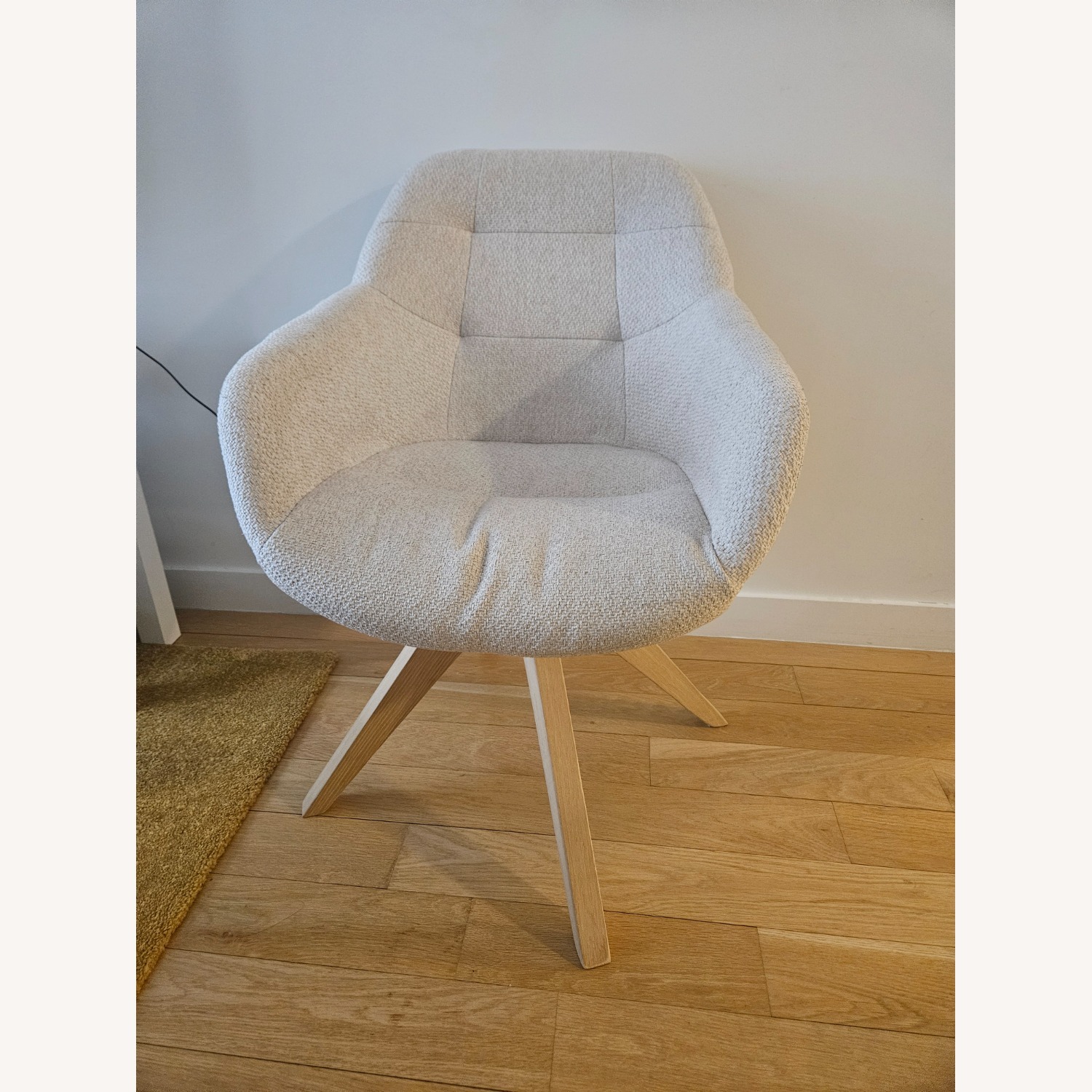 White Fabric Office Chair - image-1