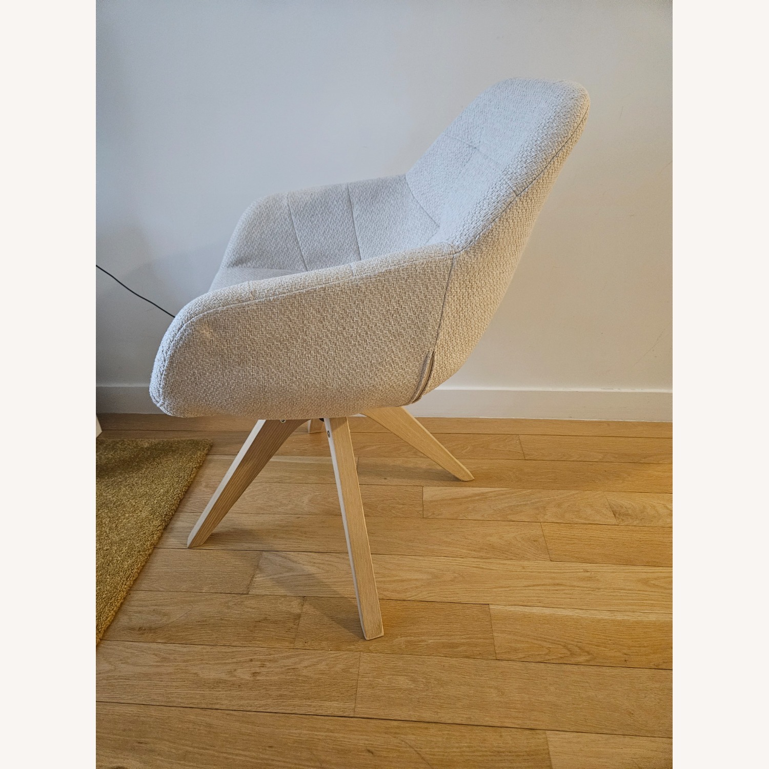 White Fabric Office Chair - image-2