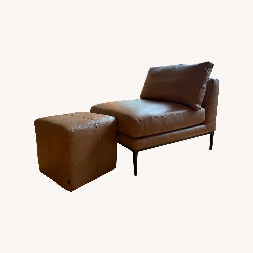 Used EQ3 Light Brown Leather Accent Chairs for sale on AptDeco