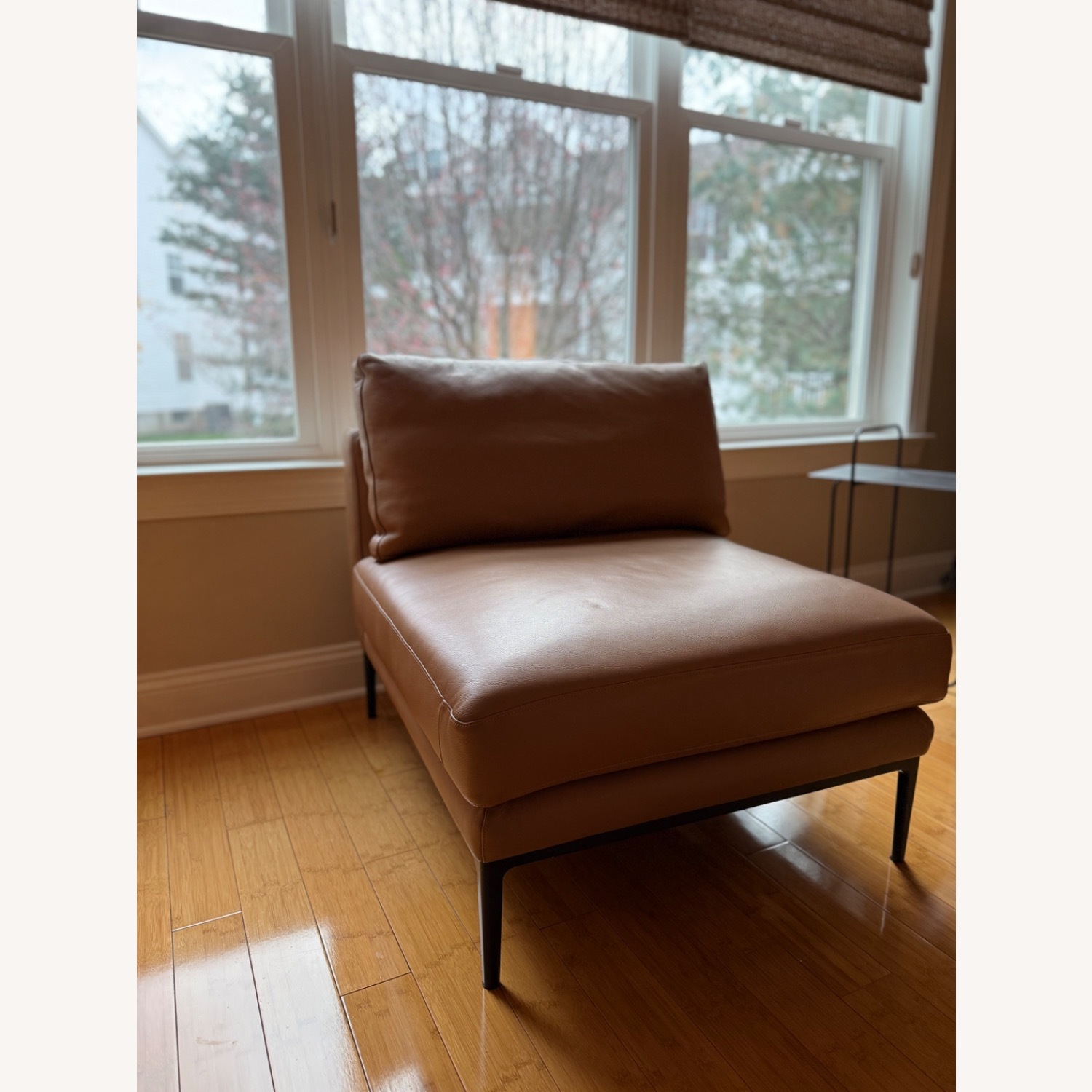 EQ3 Light Brown Leather Accent Chairs - image-5