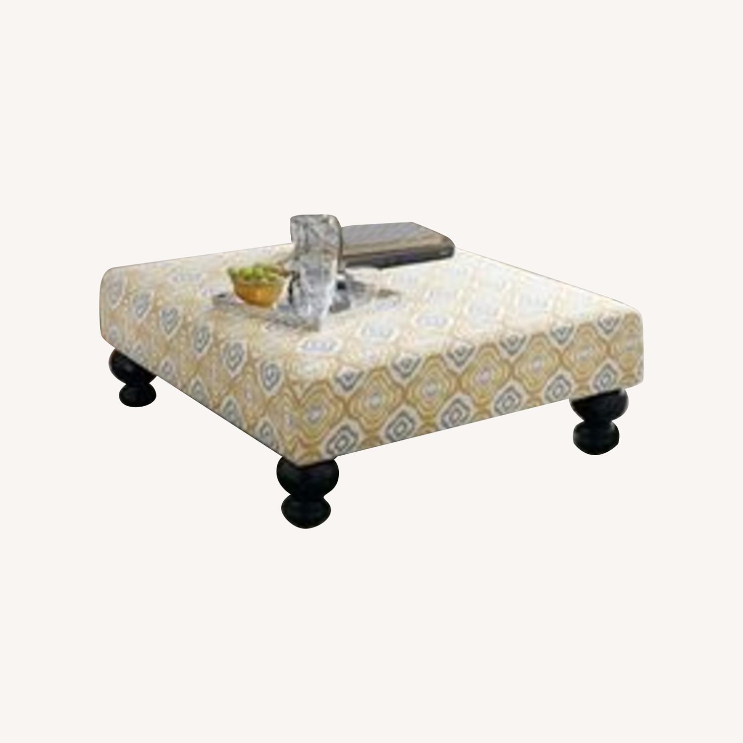 West Elm Essex Gold Ottoman - image-0