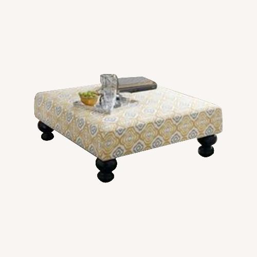 Used West Elm Essex Gold Ottoman for sale on AptDeco