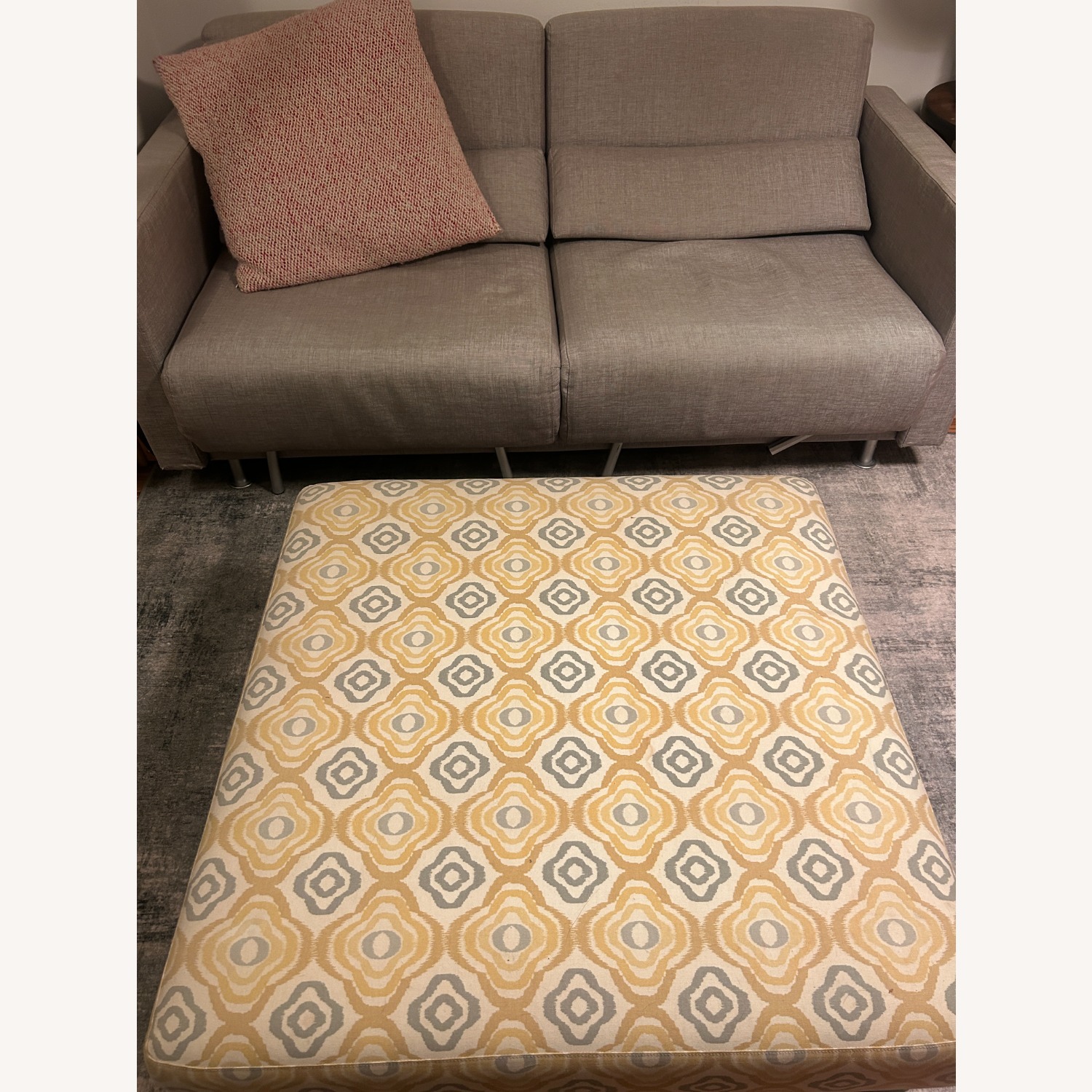 West Elm Essex Gold Ottoman - image-2