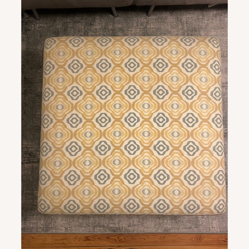 Used West Elm Essex Gold Ottoman for sale on AptDeco