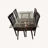 Dark Brown Glass Dining Sets