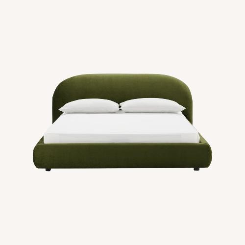 Used AllModern Sadarius Green Velvet King Bed for sale on AptDeco