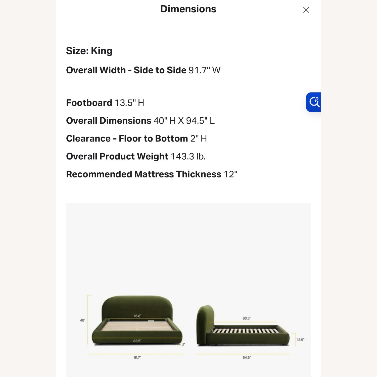 AllModern Sadarius Green Velvet King Bed - image-2