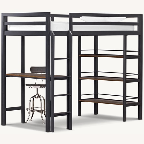 Used Restoration Hardware Black Metal Twin Bed for sale on AptDeco