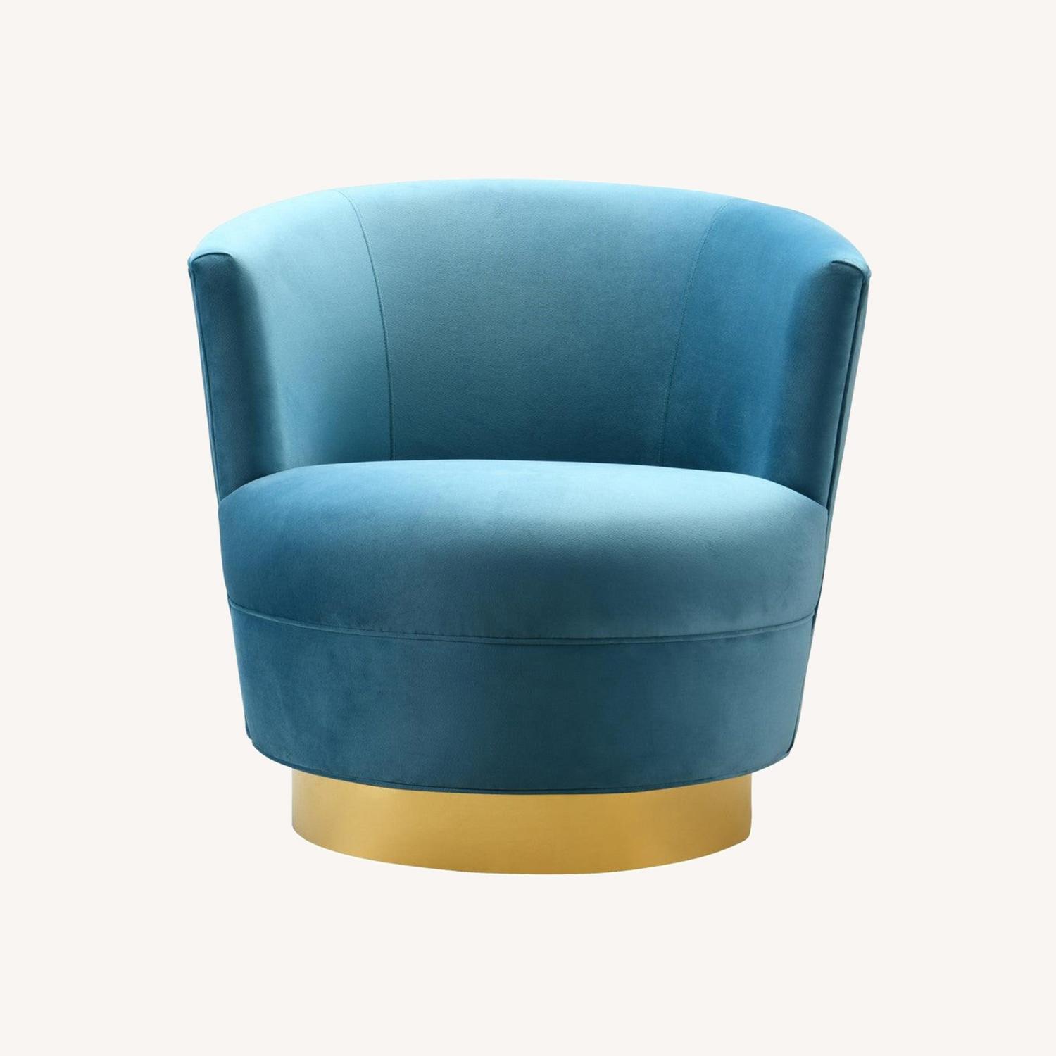 30” Swivel Chair With Gold Base  - image-0
