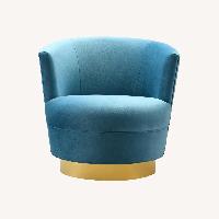 30” Swivel Chair With Gold Base