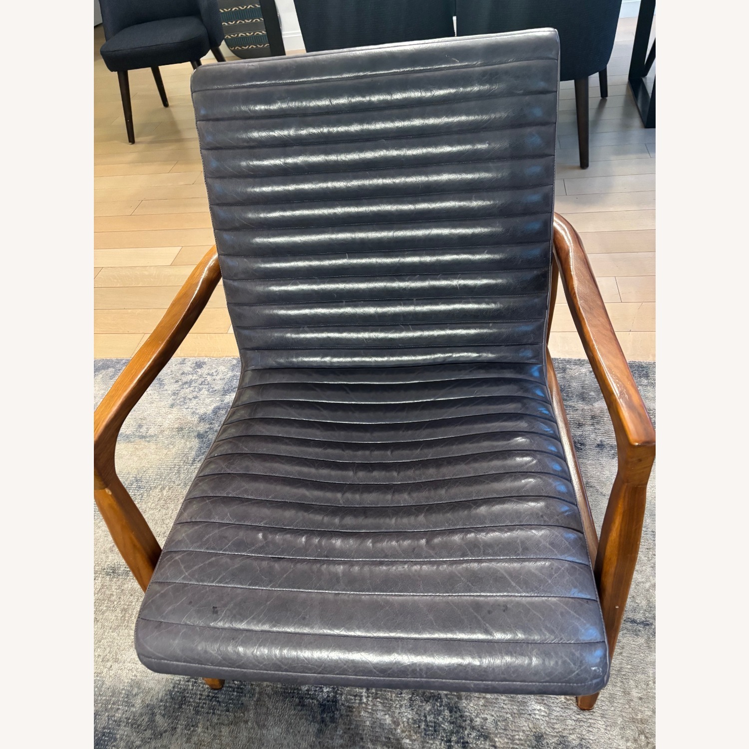 Room & Board Callan Chair in Lagoon Leather Ink - image-4