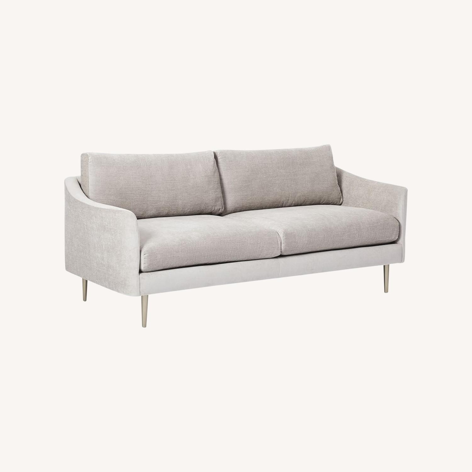 West Elm Light Gray Fabric 2 Seater Sofa - image-0