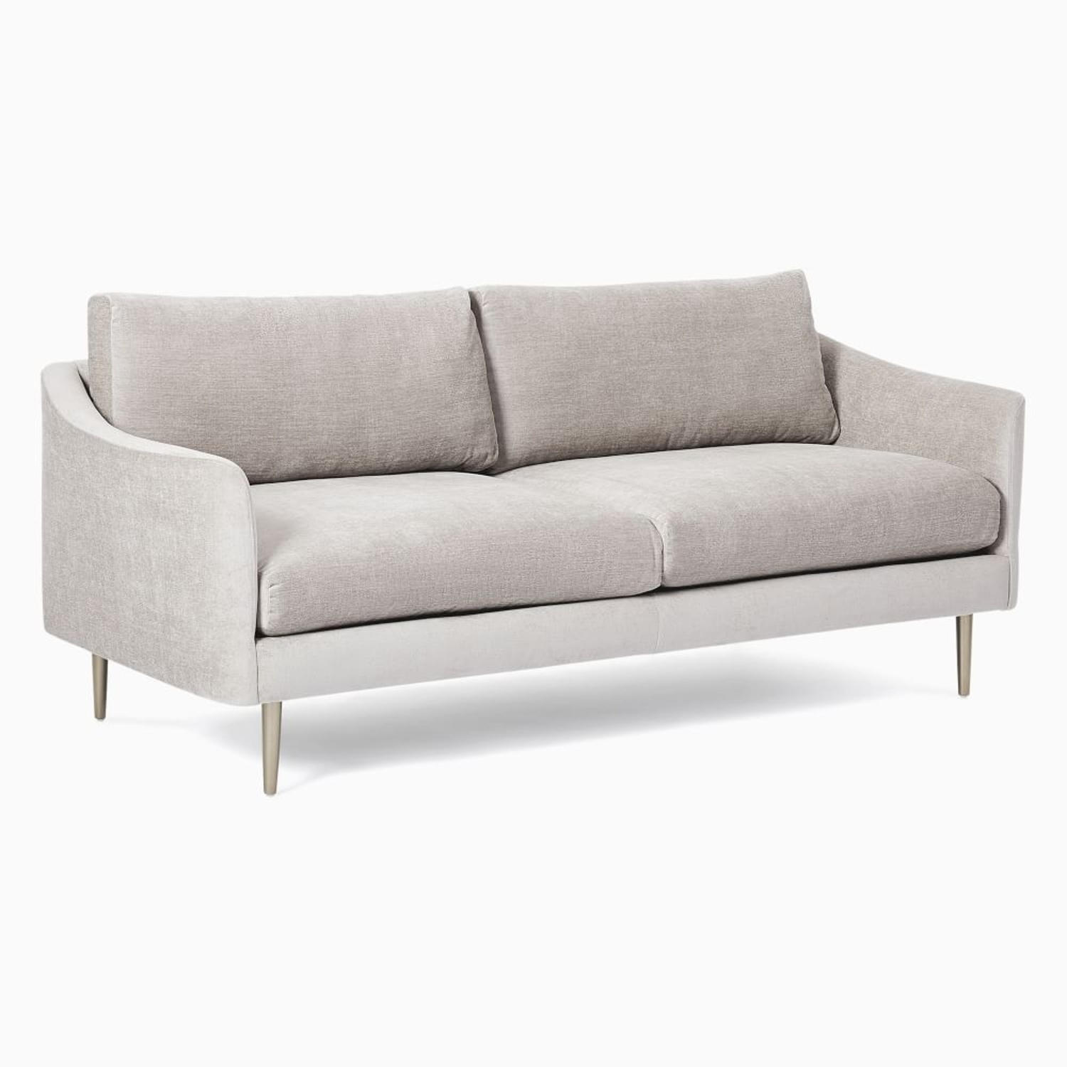 West Elm Light Gray Fabric 2 Seater Sofa - image-4