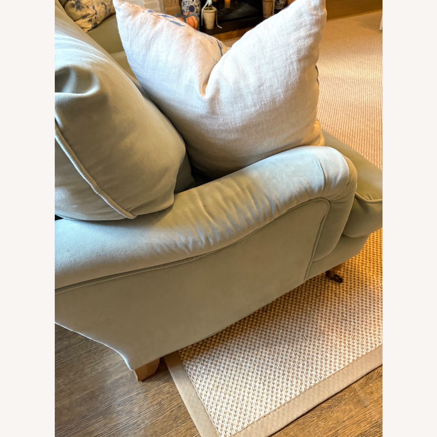 One King's Lane Blue Velvet 3+ Seater Sofa - image-6