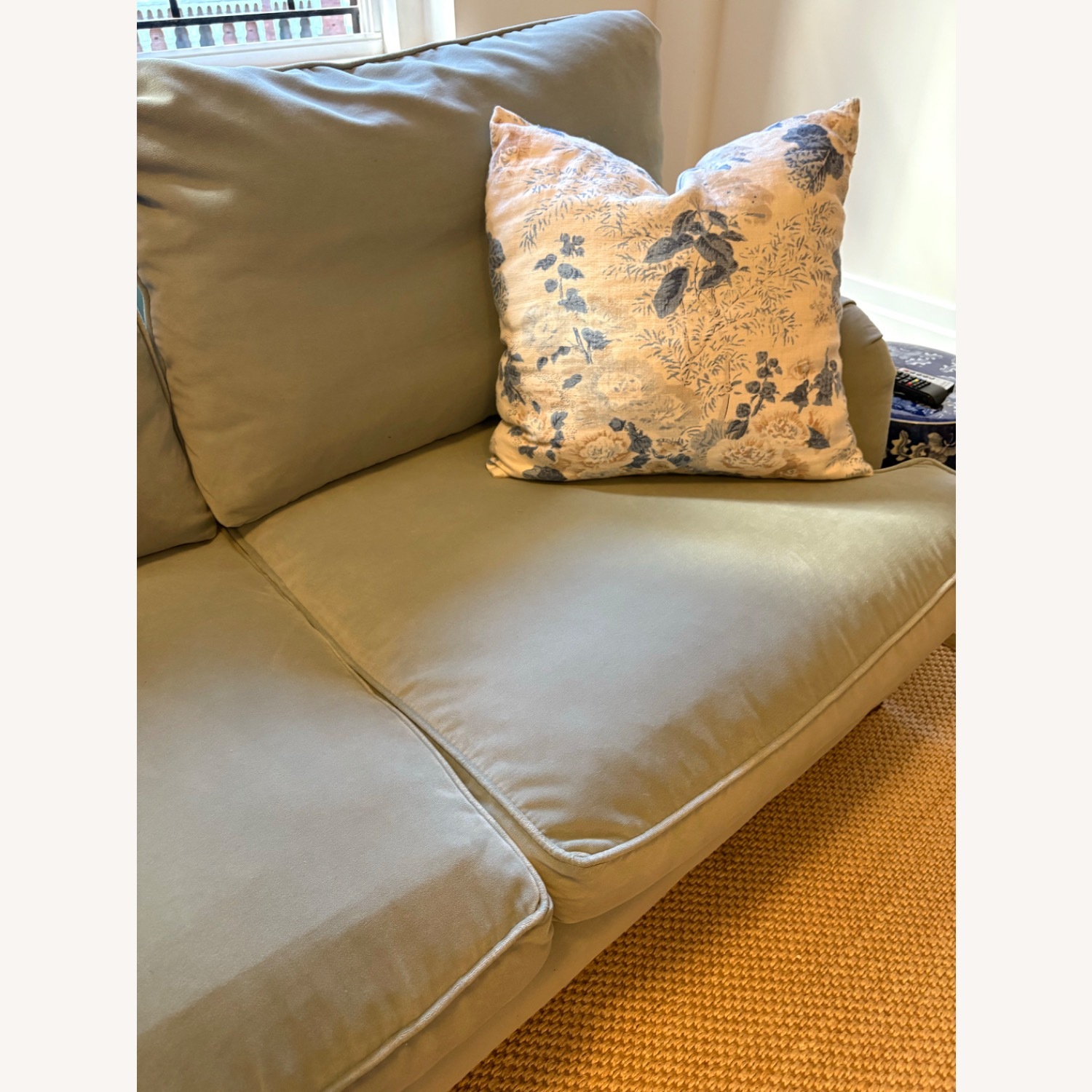 One King's Lane Blue Velvet 3+ Seater Sofa - image-5