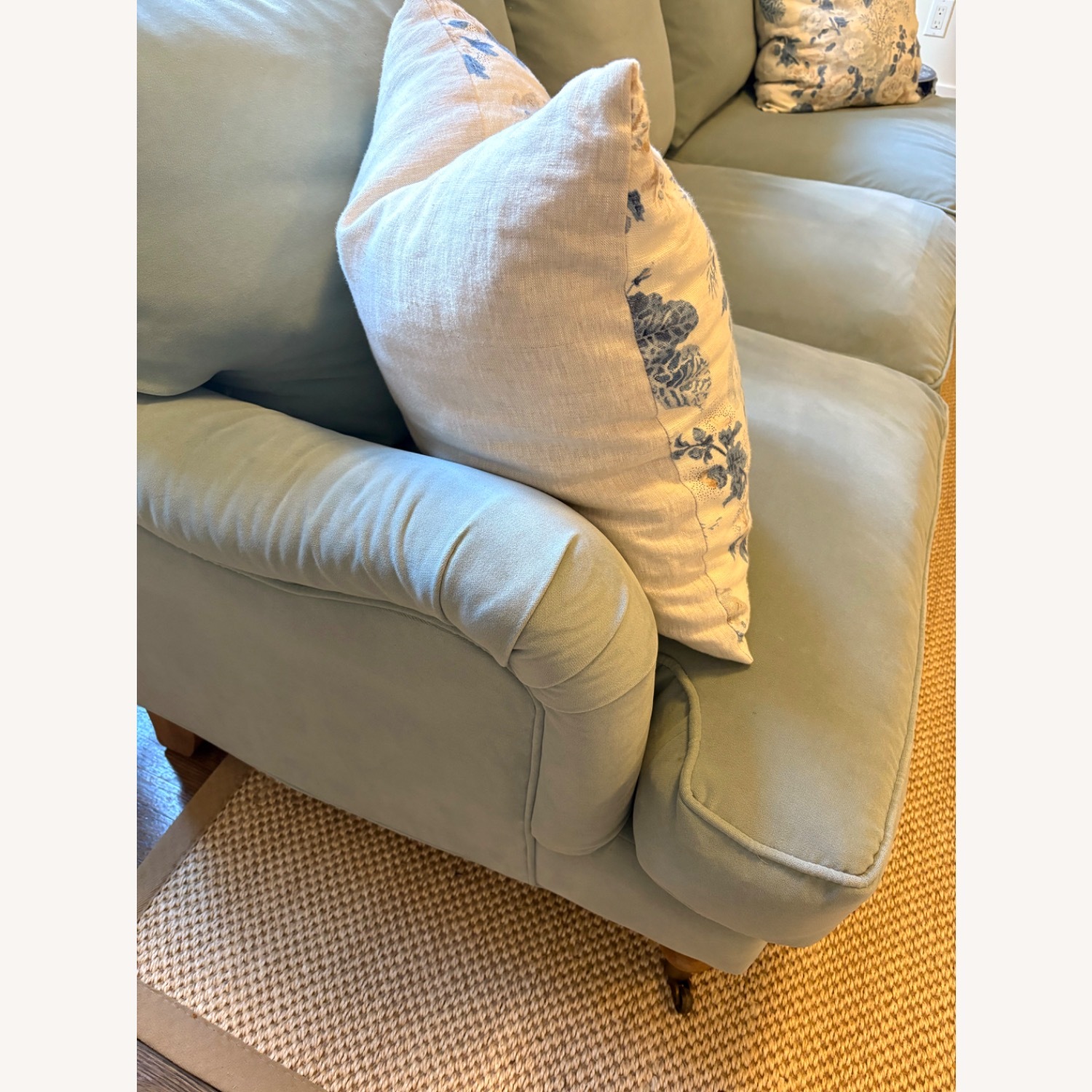 One King's Lane Blue Velvet 3+ Seater Sofa - image-7