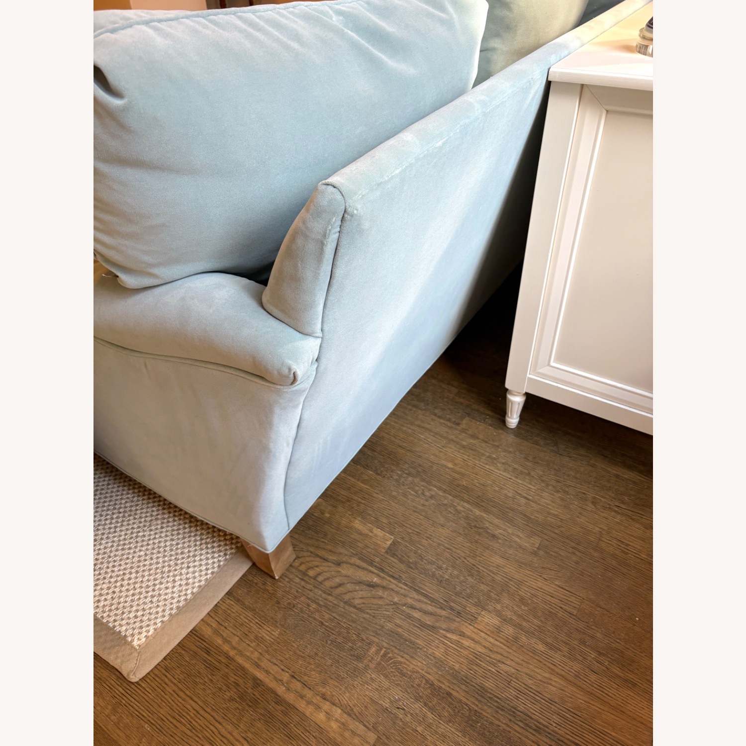 One King's Lane Blue Velvet 3+ Seater Sofa - image-8