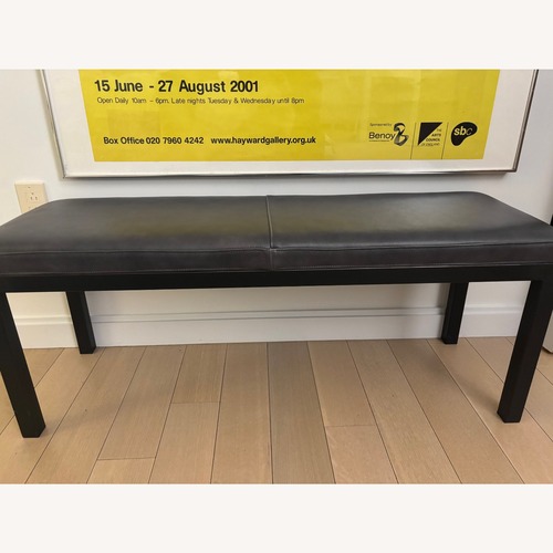 Used Room & Board Parsons Dark Gray Leather Bench for sale on AptDeco