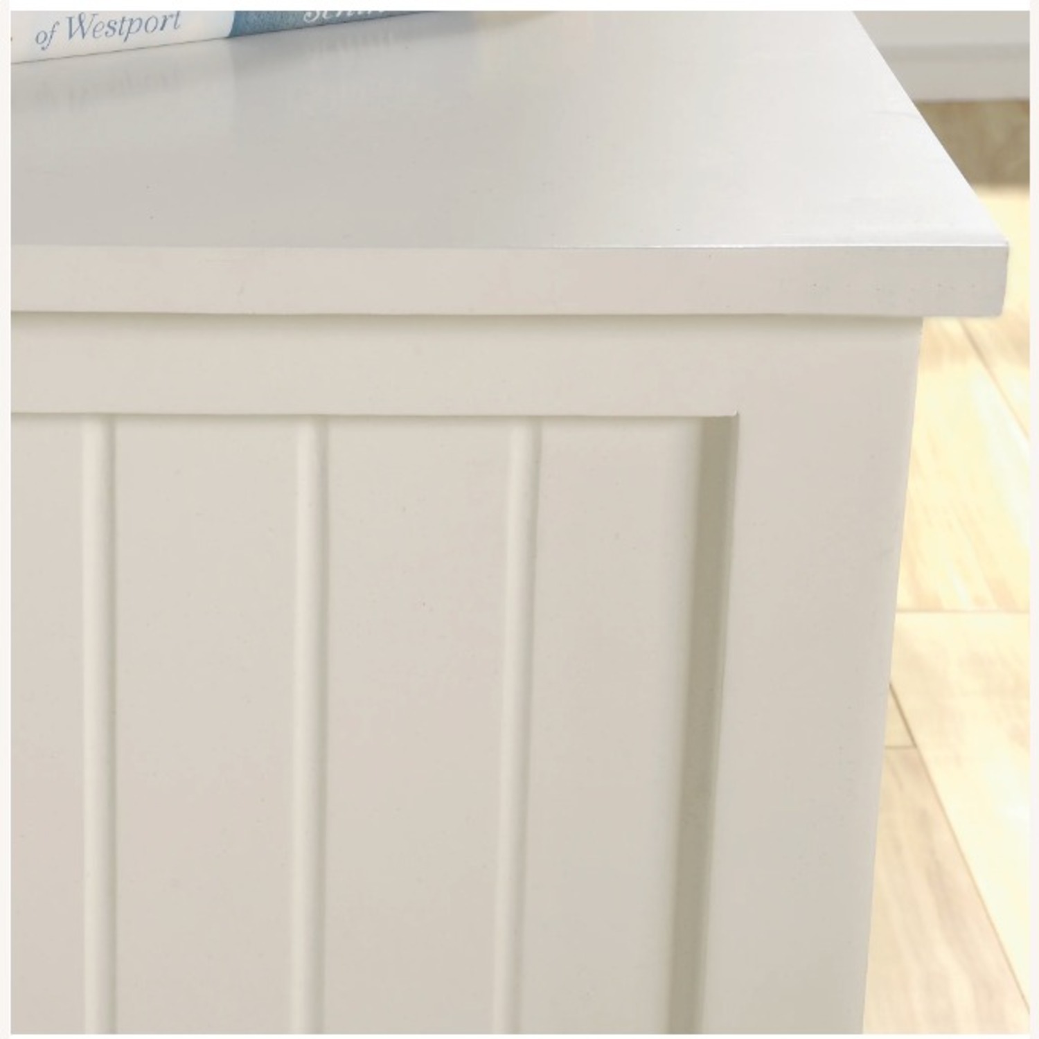 Lowe's White Wood Entry Storage Bench with Wicker Baskets - image-3