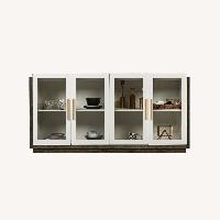 LED Wooden Buffet Cabinet with 4 Glass Doors