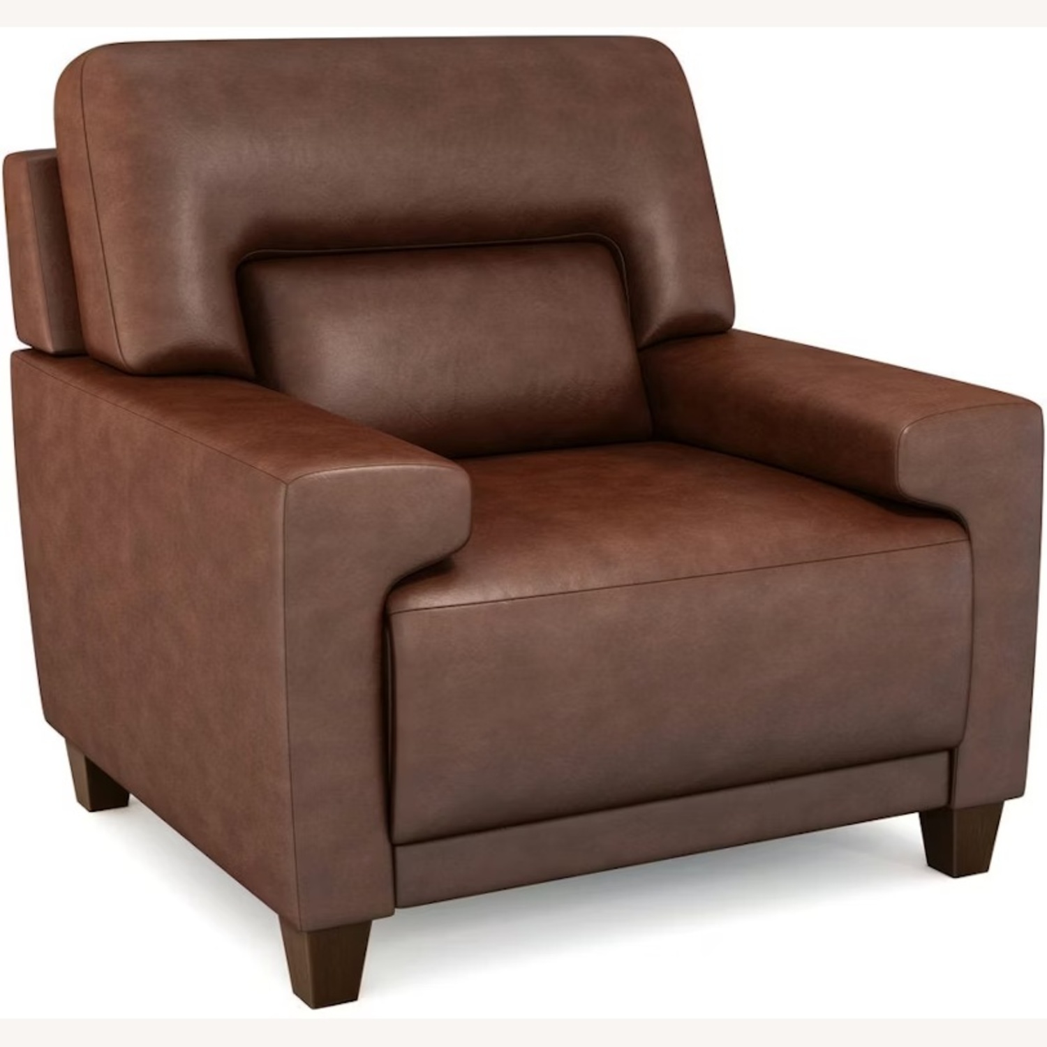 Oak Leather Chair + Ottoman - image-7
