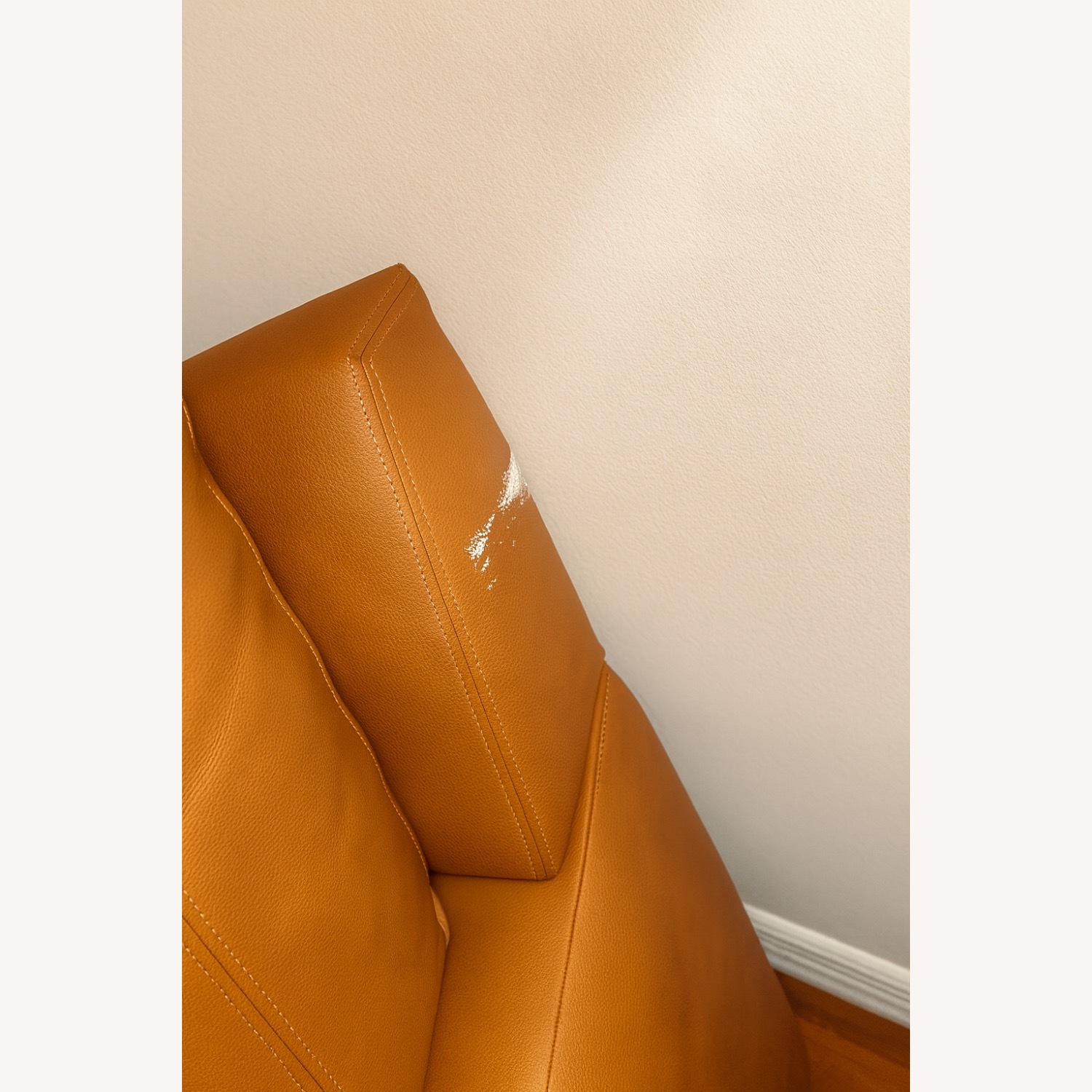 Oak Leather Chair + Ottoman - image-4