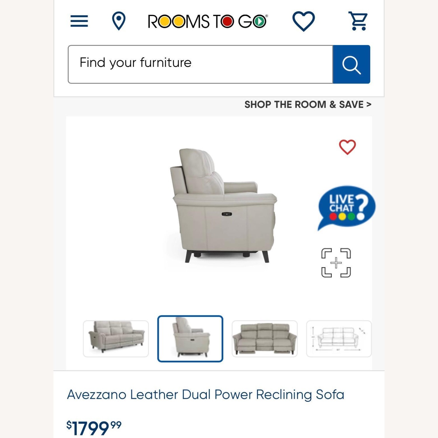 Rooms-To-Go Power Recliner 3-Seater Leather Sofa - image-7