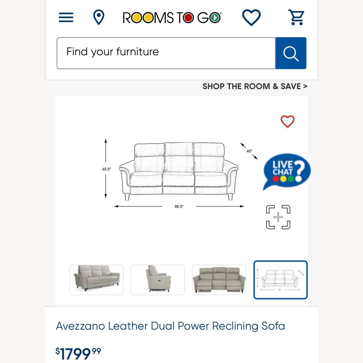 Rooms-To-Go Power Recliner 3-Seater Leather Sofa - image-6