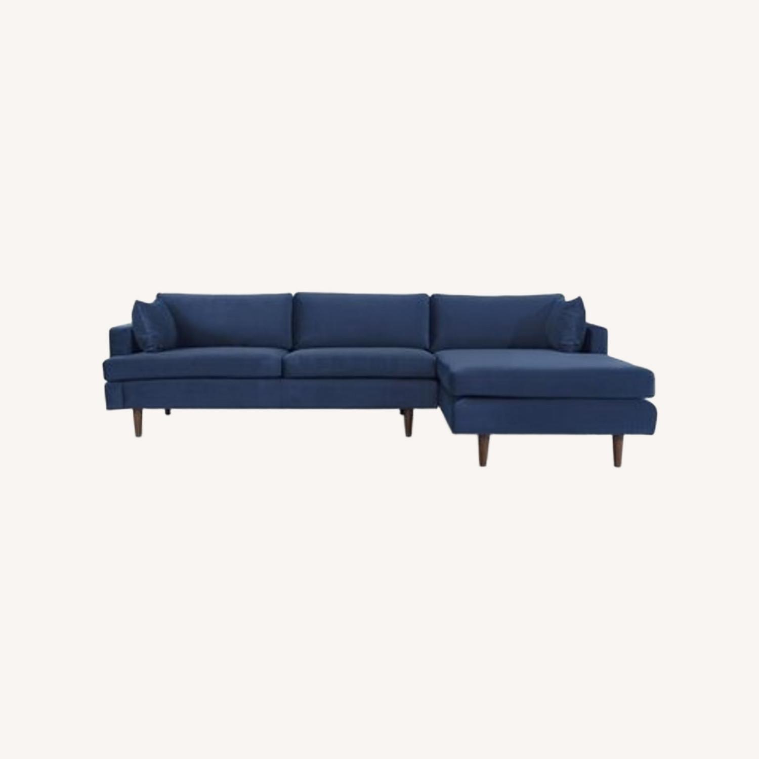 AllModern Laguna Sleek Blue Upholstered Sectional - image-0