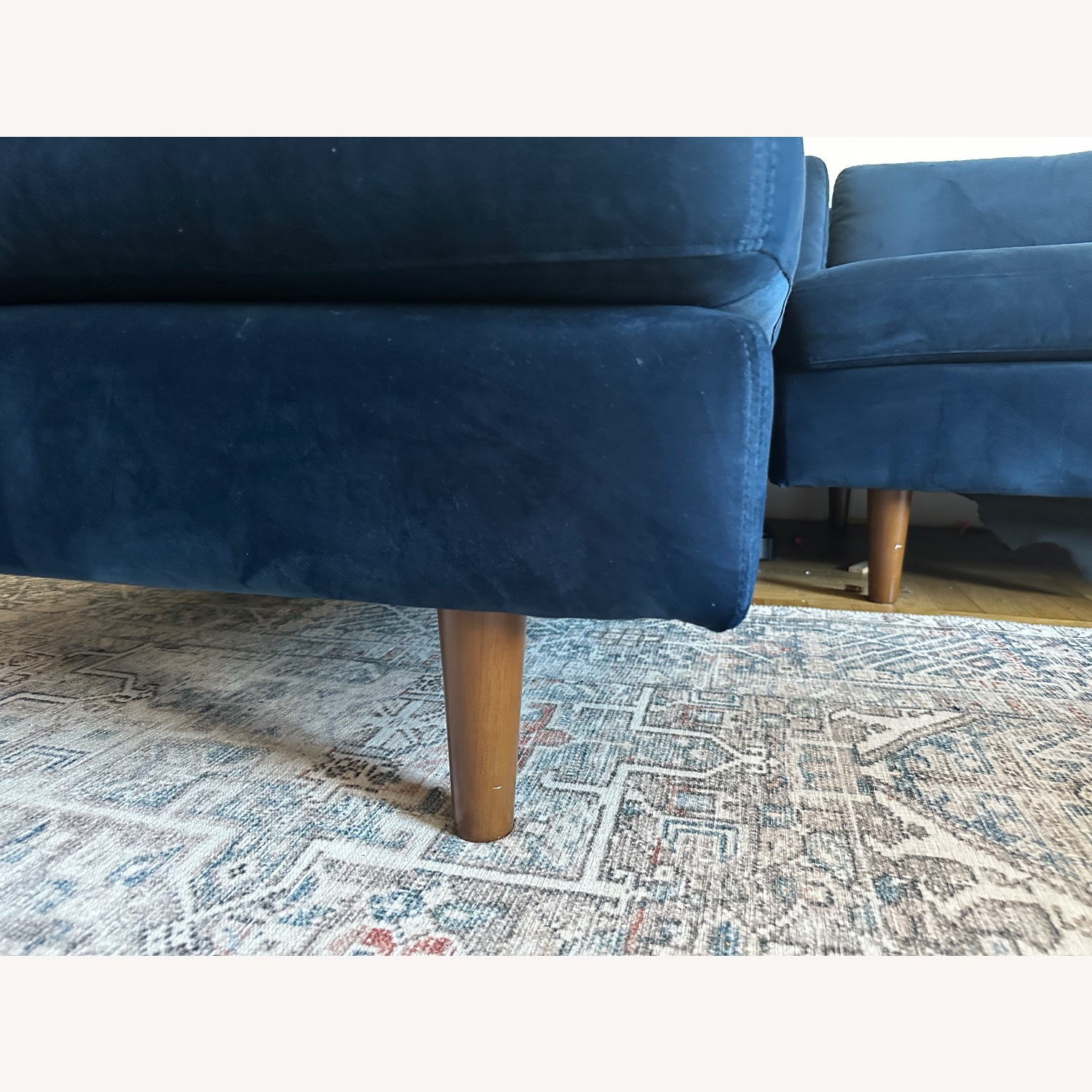 AllModern Laguna Sleek Blue Upholstered Sectional - image-3