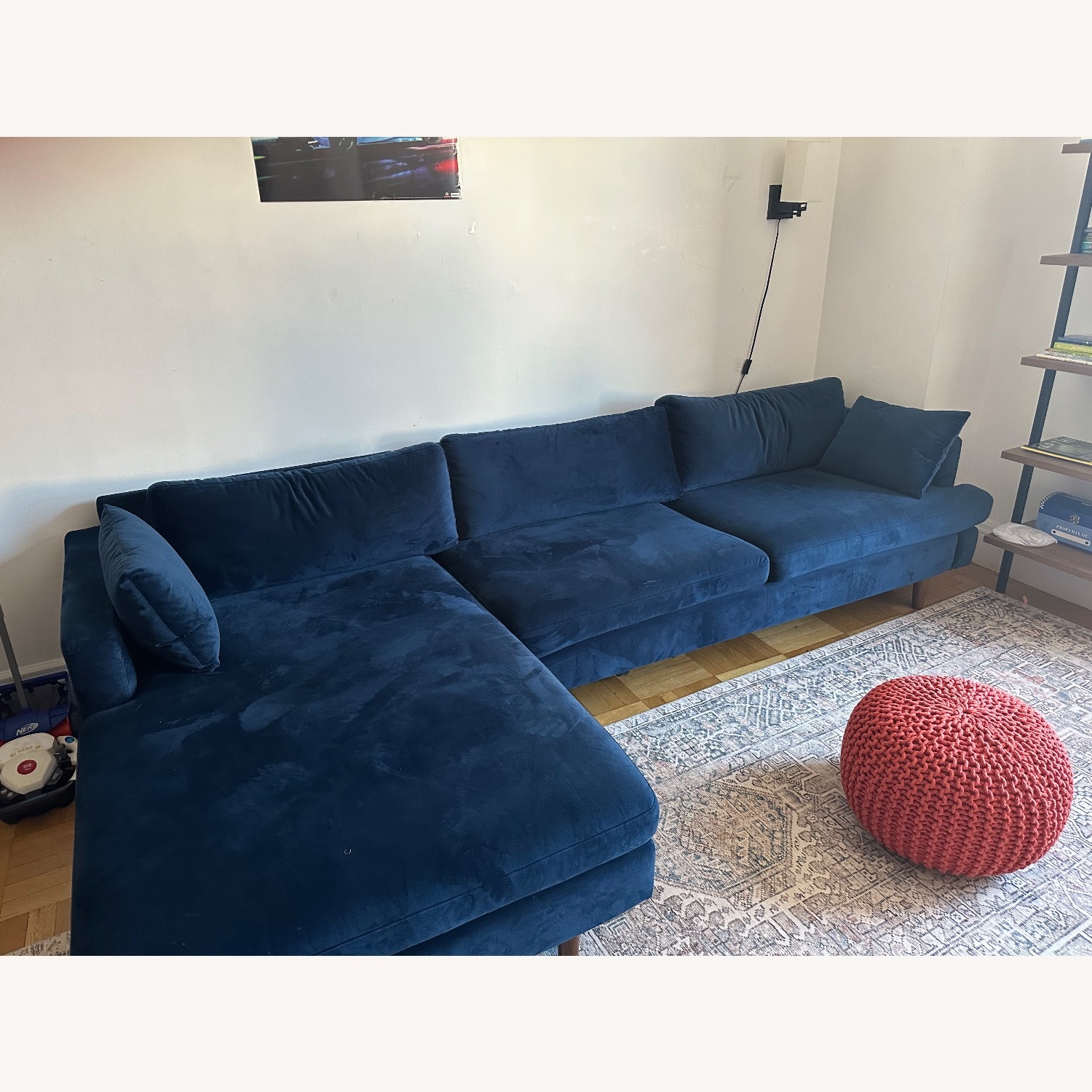 AllModern Laguna Sleek Blue Upholstered Sectional - image-2