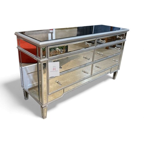 Used Willa Arlo Interiors Ake Mirrored 6-Drawer Dresser for sale on AptDeco