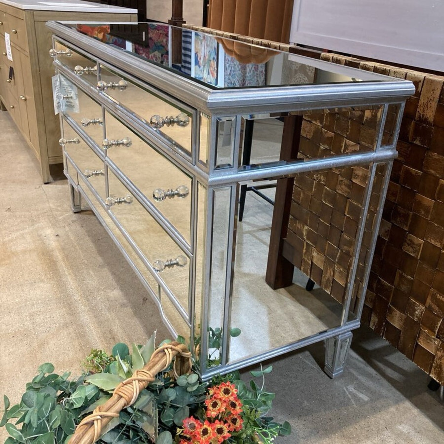 Willa Arlo Interiors Ake Mirrored 6-Drawer Dresser - image-4