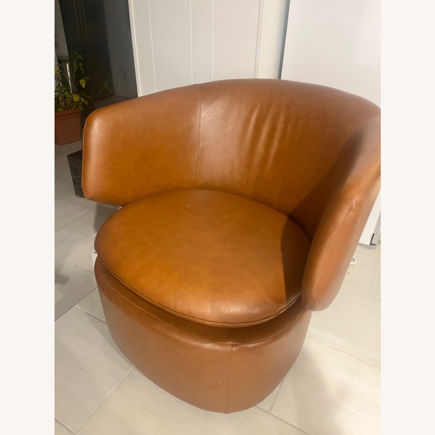 West Elm Crescent Leather Chair - image-1